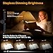 KaKinCa 18 LED Rechargeable Book Light for Reading in Bed - Eye Caring 3 Color Temperatures & Stepless Dimming & Memory Function, 180° Foldable Panels, Clip On Book Reading Light for Book Lovers