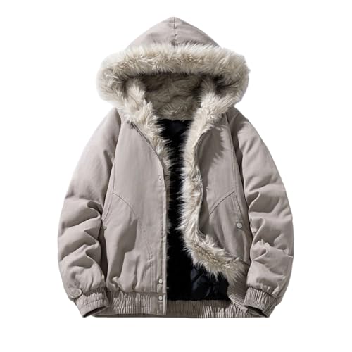 Veste à capuche rétro homme fermeture éclair parka athlétique polaire