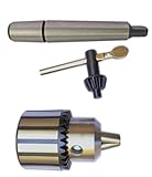Inditrust High Precision Industrial 1-13 mm Taper Heavy Drill Chuck with Key and Arbor MT2 Shank for Bench Drill, Milling, Lathe Machine (Silver)