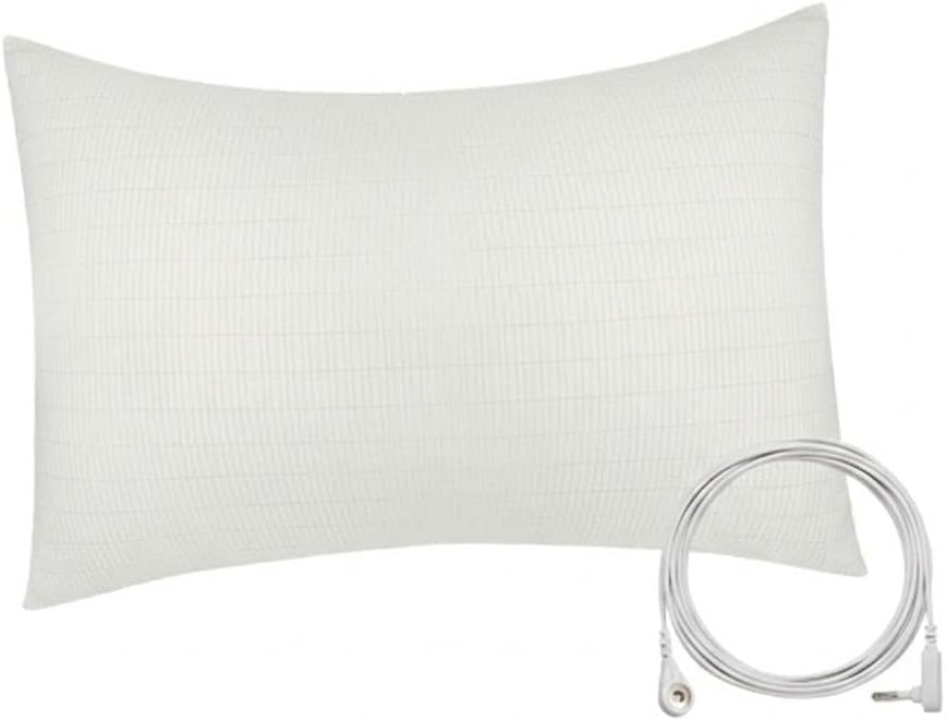 Grounding Pillowcase – Earthing Pillow Cover for Sleep & Relaxation | Conductive Silver Fiber Fabric | Soft, Breathable & Easy Care | Standard or King (White, Standard)