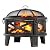 MistMo 26" Fire Pit with Cooking Grill, Outdoor Wood Burning Firepit with Spark Screen, Metal Round Design for Patio, Bonfire Party