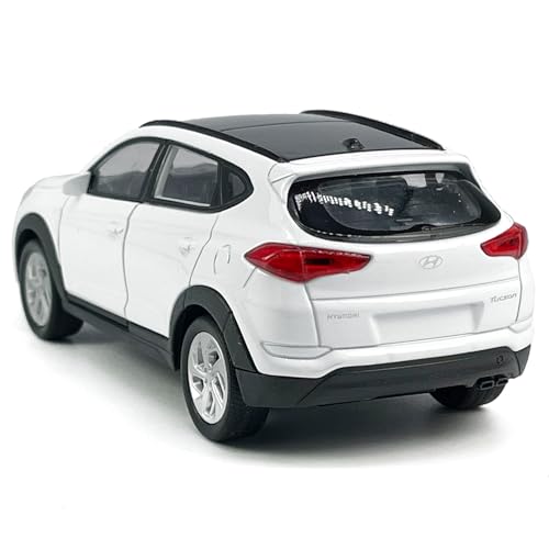 Modelo a escala 1:36 Hyundai Tucson SUV metálico blanco miniatura 5