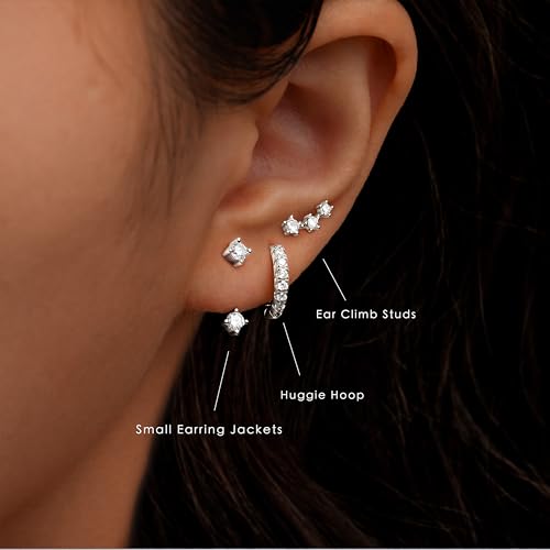 Hypoallergenic Silver Flat Back Cartilage Stud Earrings for Women | Elegant Tragus, Helix, and Conch Jewelry | Comfortable Everyday Wear - Image 5