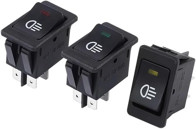 KCD4 Rocker Switch ON-Off 2 Position 4 Pins LED Push Button 12v 35A Automobile refitting Fog lamp Switch with Light with Lightin(Yellow)