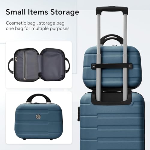 Hardshell Luggage Sets with TSA Lock, Large Suitcases with Spinner Wheels, Rolling Luggage Sets, Carry On Luggage, Lightweight Durable Design, Great Choice for Travel, Business(4PCS Blue)3