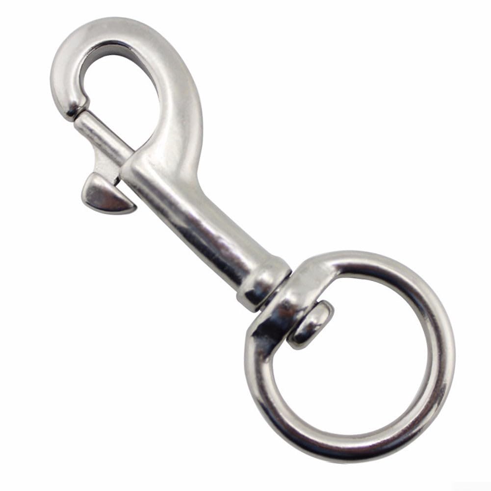 Yhenlovtt Stainless Grade Swivel Eye Bolt Dive 360° Gear Scuba Diving 316 Marine Steel Antirust with Hook Rotating Ring Multipurpose for Snap (98MM)
