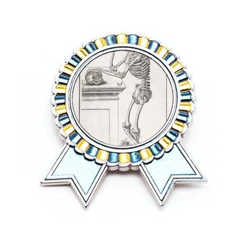 Broche squelette corps humain en métal sculpté décoration haut de gamme taille M