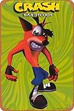 shvieiart Video Game Metal Posters Crash Bandicoot 1999 Video Game Tin Metal Sign 8" X 12"