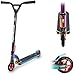 HyperMotion Trottinette Freestyle +8 ans, Enfant Ados & Adultes (Max 100Kg)| Skate & Figures| Trottinette Stunt| Roues 110 mm ALU| Guidon Rotatif à 360°| Frein Pied| Arc-en-ciel