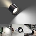 LEASTYLE LED Wall Sconce, Rechargeable Wall Lights with Remote 360° Rotatable Wall Lamp Battery Operated Lights,3 Color Temperature Dimmable Magnetic Wall Light for Bedroom Reading Bedside