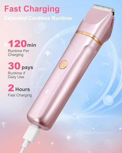 51% OFF Bikini Trimmer for Women, 3-in-1 Painless Electric Razor with Ceramic Blades & IPX7 Waterproof Design, Rechargeable Cordless for Legs, Underarms, Face & Bikini Line - image 9