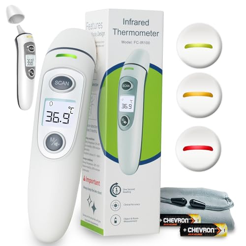 Image of Forehead and Ear Thermometer, No Touch Digital Infrared Thermometer for Baby, Adult and Whole Family| Multifunction Quick Accurate Reading, Fever Alarm, Record Memory, TGA ARTG No. 353751
