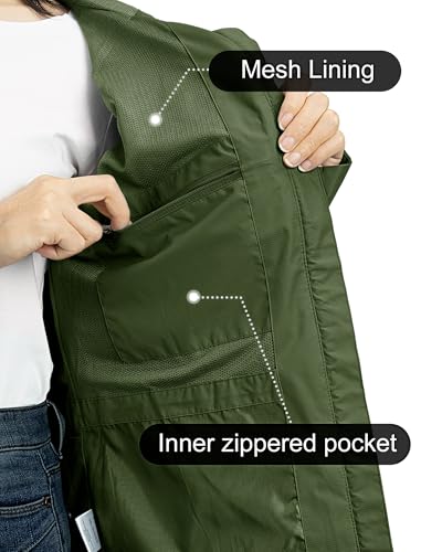 Image of Outdoor Ventures Packable Rain Jacket Women Waterproof Raincoat with Hood