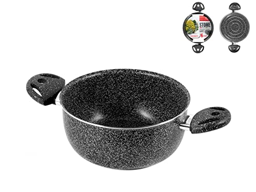 Home Stone Casseruola con 2 Manici, Pietra/Plastica, Antracite, 16 cm