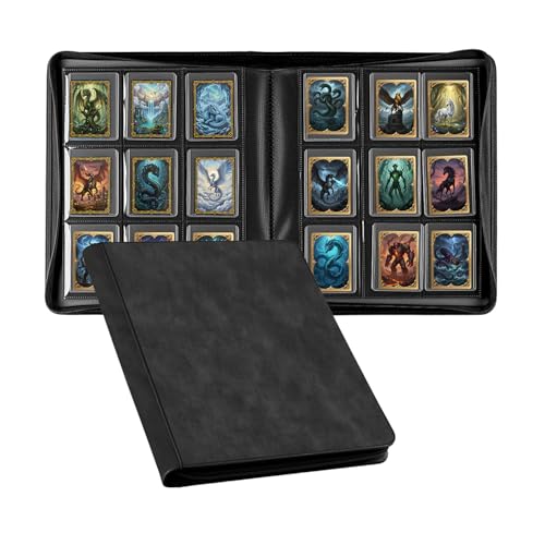 Wigearss Raccoglitore Album di Carte da Collezione per 216 Toploader, 9 Tasche con Custodie Rigide 3x4 per Pokemon, Magic, Yugioh, MTG, TCG