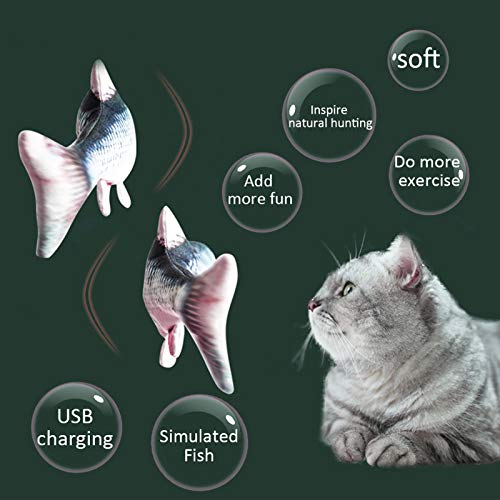 Simulação de salto elétrico Adaskala peixe gato brinquedo mordidas mastigar animal de estimação inte