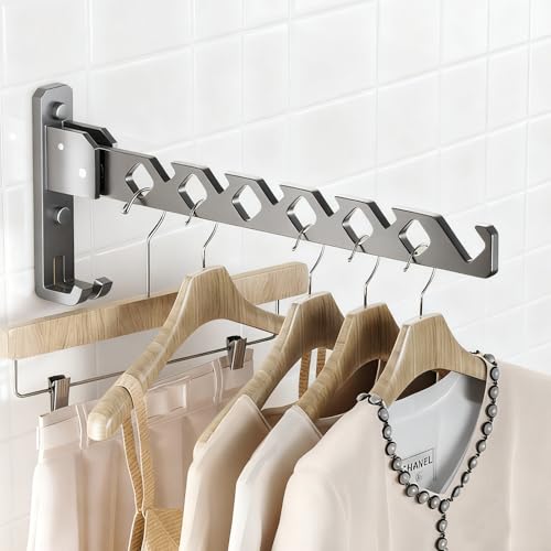 Eruceky Perchero de pared plegable, Colgador de Ropa Montado Pared, Utilizado en Balcones, Baños, Pasillos