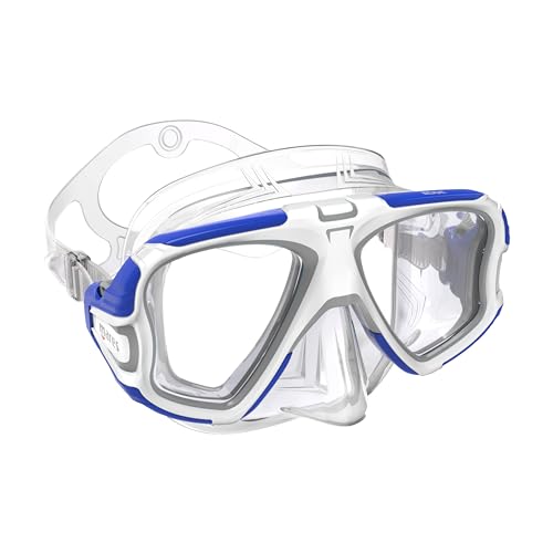 MARES Unisex Adults Edge Silicone Scuba Diving Mask with Hydrodynamic Bi-Material Frame | Snorkeling, Water Sports, Blue/Clear