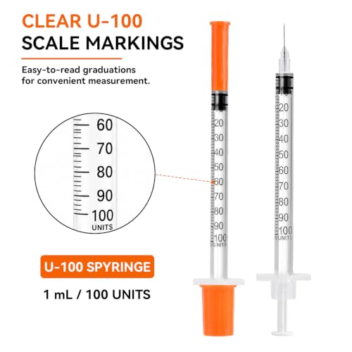 50 Pack U 100 1ml cc Syringes 30G 5 16 Disposable Syringe Lab Supplies Individually Wrappe - image 4
