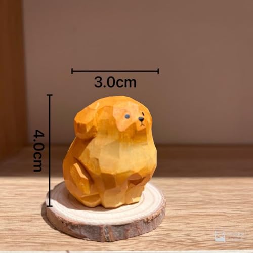 Estatua de Madera Golden Retriever Amarilla Pequeña miniatura 6