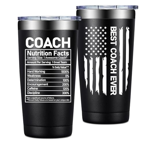 Grifarny Coach Gifts for Men - Basketball, Soccer, Football, Baseball, Softball, Gymnastics, Dance, Swim, Coaches Gifts - Best Coach Ever Tumbler Cup 20 oz