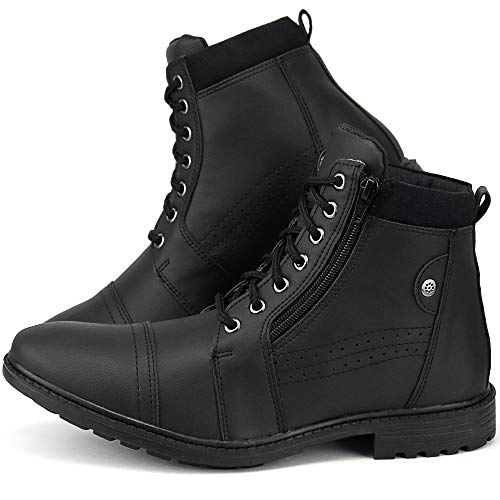 Bota Coturno Casual Sapatofran com Zíper Tratorada Com Chinelo Danper (42, PRETO)