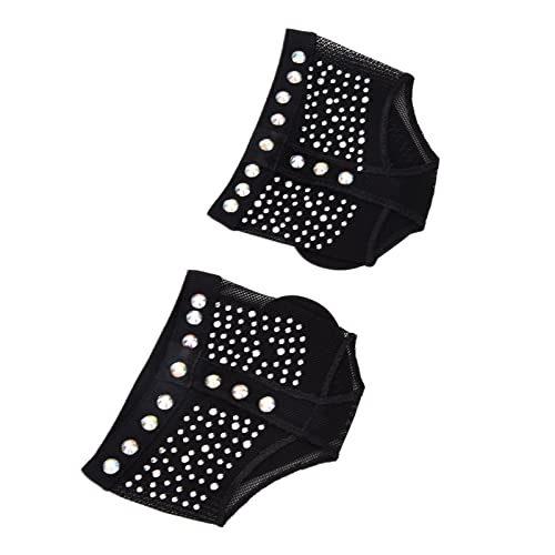 Dancing Foot Pad Black Thong Toe Paws Sock Shoes with Rhinestone for Ballet Belly Dance(M/36~37 Yards) - Image 2