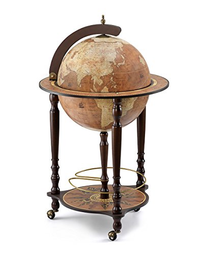 Da Vinci Rust Bar Globe with Certificate of Authenticity. 40cm diameter. Genuine Italian bar globe made in Rimini, Italy. Dining Room & Lounge accessories (Rust)