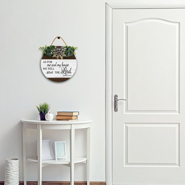 Miniatura 4 de Letrero de decoración de pared con texto en inglés "As for Me and My House We Will Serve The Lord de 12 x 12", letrero de versículo bíblico,
