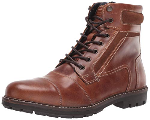 Steve Madden Men's JUPPITER Combat Boot, Cognac Leather, 13 M US