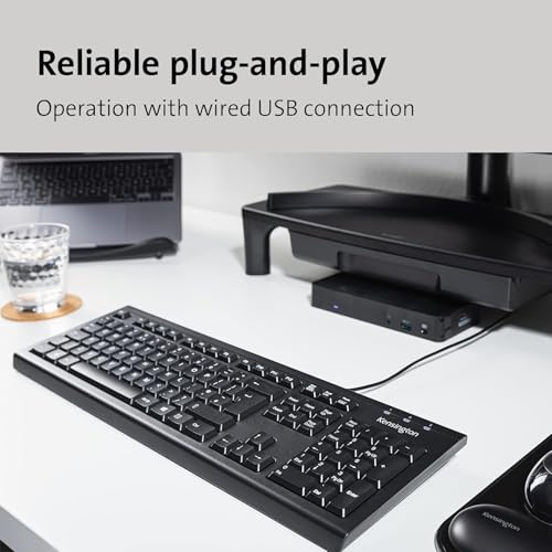 Kensington- wired keyboard for PC, Laptop, Desktop, Computer, notebook. USB Keyboard compatible with Dell, Acer, HP, Samsung and more, with UK layout - Black (1500109) - Image 3
