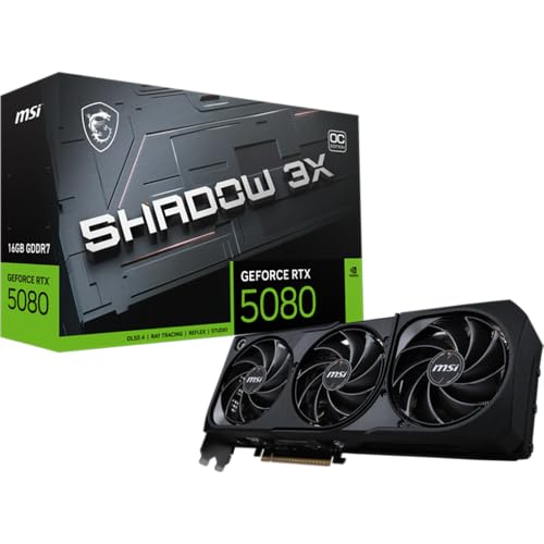 MSI GeForce RTX 5080 16G SHADOW 3X GDDR7 DLSS 4 256-Bit Graphics Card
