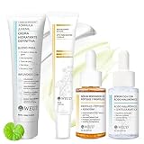 WEUD Skin Care Coreano 4 En 1 Kit, con 1 Crema Hidratante Niacinamida + 1 Contorno de Ojos con Retinal + 1 Serum Centella...