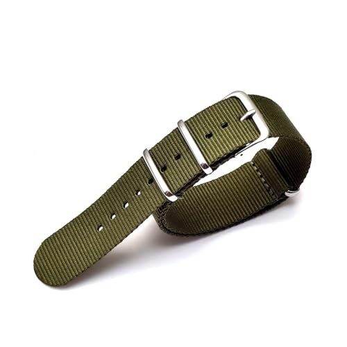 RYO101 Military-Style Nylon Watch Band, Adjustable with Silver Buckle