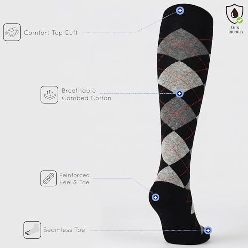 Image of Mysocks Unisex Knee High Long Socks Argyle