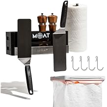 Magnetic Grill Caddy for Outdoor Grill - Compatible Blackstone Griddle Caddy for Grilling BBQ Tools & Griddle Accessories - Includes Trash Bag Holder