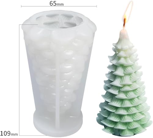 Miniatura 5 de Molde de silicona para árbol de Navidad, moldes de vela 3D para hacer moldes de resina epoxi de silicona en forma de árbol, molde de silicona para