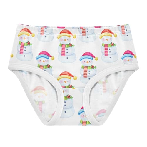 Joisal Cute Snowmen Winter White Girl Panties Cute Girls Underwear Toddlers Cotton Artistic Briefs Undies Kids 2t