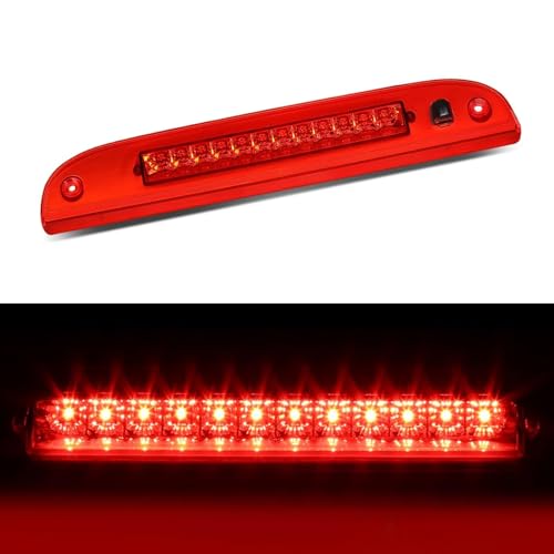 Image of Third 3rd Brake Light LED for 2002-2010 Ford Explorer, 2008-2012 Ford Escape High Mount Rear Brake Lights Assembly, Waterproof Center Cab Lamp Stop Light (RED)