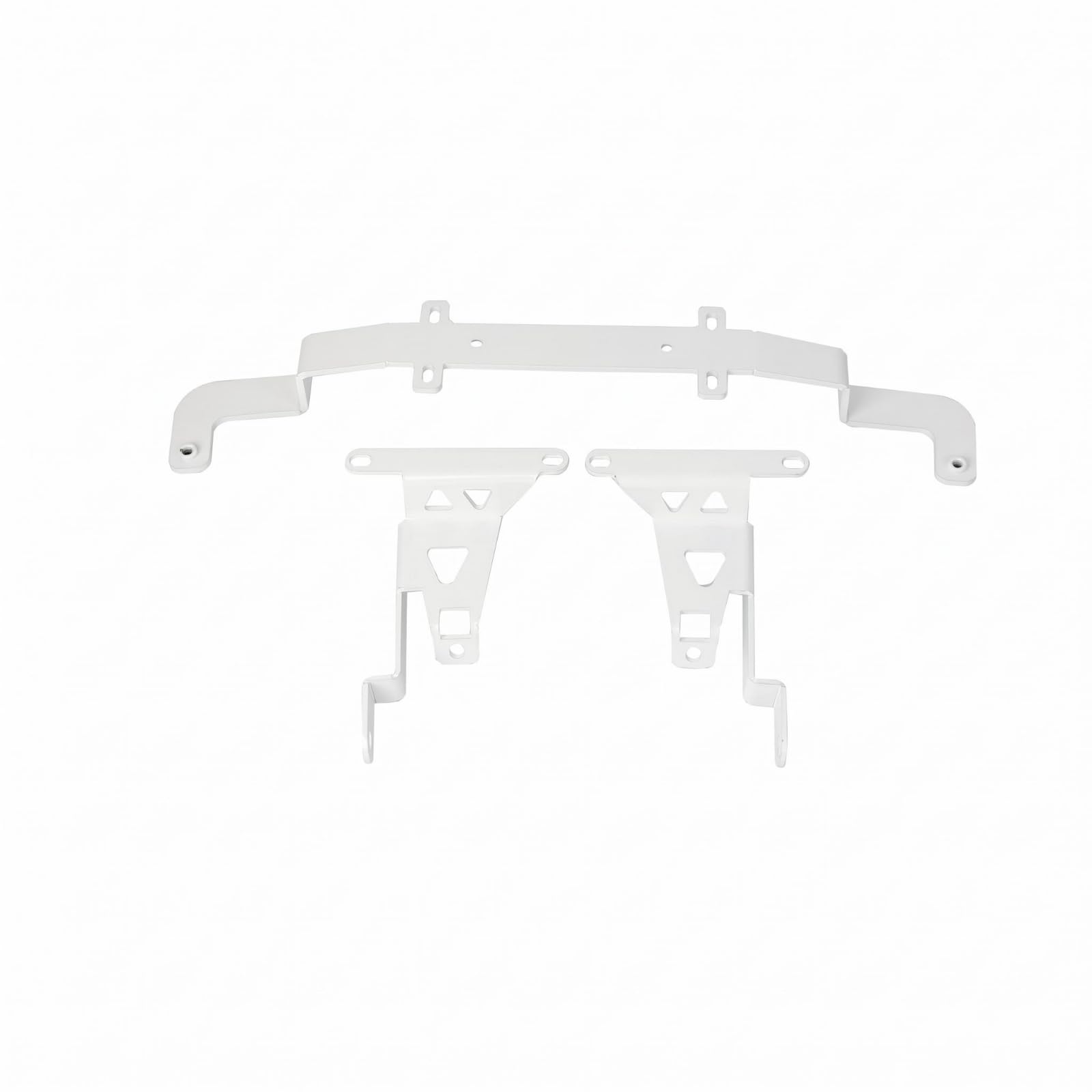 Amagogo Staffa Faro Supporto Luce Staffa Ausiliaria Staffa Anteriore Staffa Metallo Fissaggio Luci in Metallo con Fori Regolazione Adatta per Guida Notturna Strada Cittadina Tour Garage , Bianco