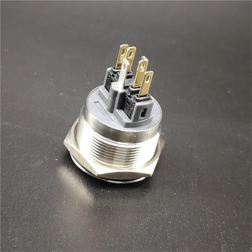Botón de arranque rosa de 22mm iluminado con LED de 3-6V para motor 4