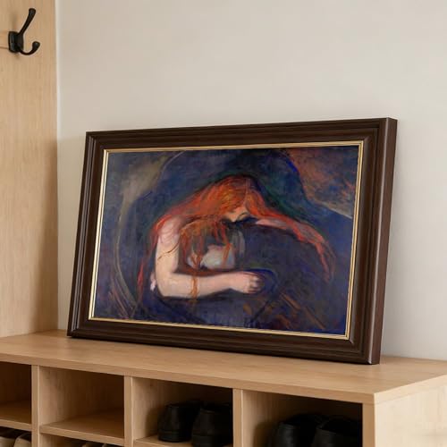 Impression sur toile Vampire Edvard Munch chef-d'œuvre avec cadre suspendu