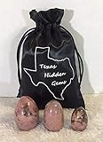 Set of 3 Natural Rhodonite Eggs Kegel Exercise Weights Texas Hidden Gems