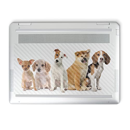 Image of MightySkins Carbon Fiber Skin Compatible with HP Spectre x360 14 inch (2022) Full Wrap Kit - Puppy Posse | Protective, Durable Textured Carbon Fiber Finish | Easy to Apply | Made in The USA