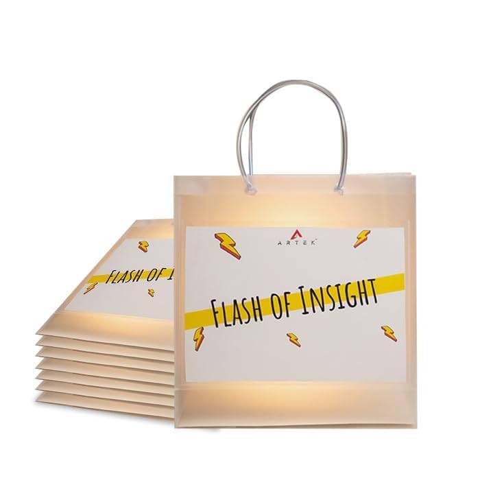 ARTEK Semi-Transparent Gift Bags - (Pack of 10) | Eco-Friendly Polypropylene Return Gift Bags | Sturdy Handle, Non-Tearable & Waterproof | Ideal for Return Gifts - 11.5 X 3.5 X 11 Inch (B0CGRR7R3V) Amazon Price History, Amazon Price Tracker