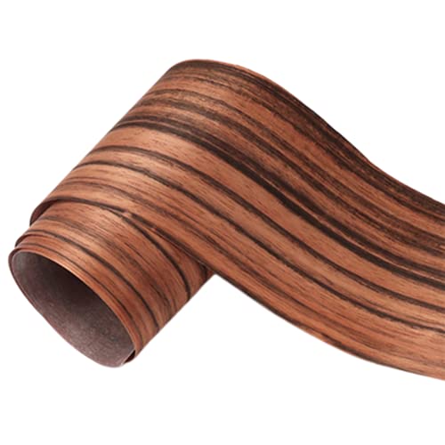 Aibote Hojas de Restauración de Chapa de Madera de Ébano Negro Natural(Tamaño Total:15x250CM) para Estantes de Mesa de Vitrina de Altavoces Muebles de Cocina Cover