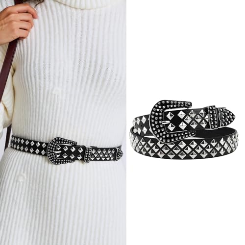 Multiuse Punk Rock Rivet Studded Belt With Adjustable Size Wide Belt Great For Music Event And Casual Hiphop Dressingup2