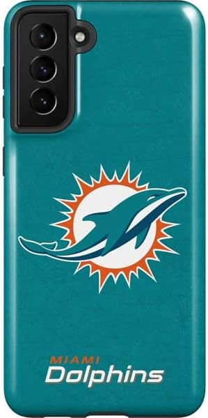 Skinit Pro Phone Case Compatible with Galaxy S21 FE - Officially Licensed NFL Miami Dolphins Large Logo Design