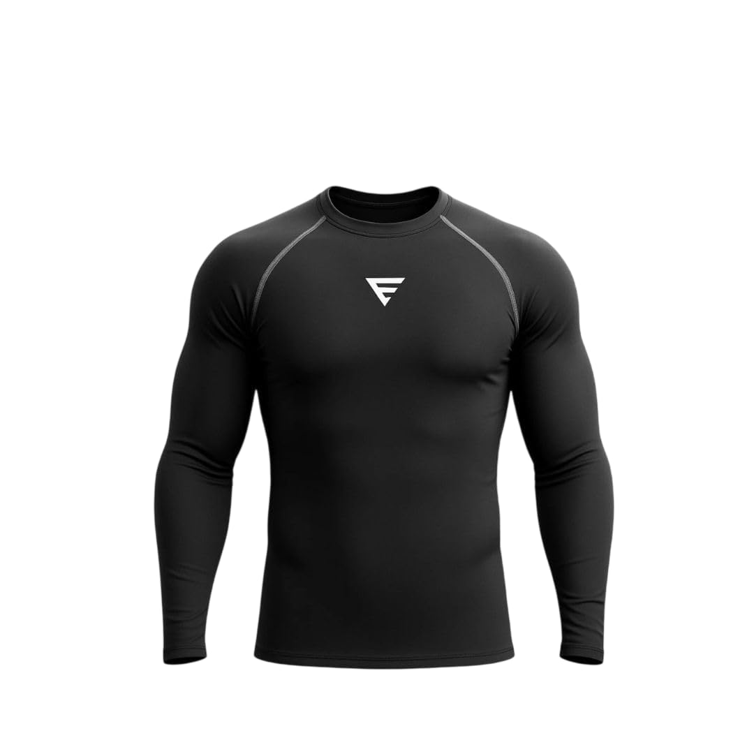 Mens Full Sleeve Compression T Shirt | Stretchable Breathable Athletic Top | Muscle Support Gym Workout Running Training Base Layer |-image-36