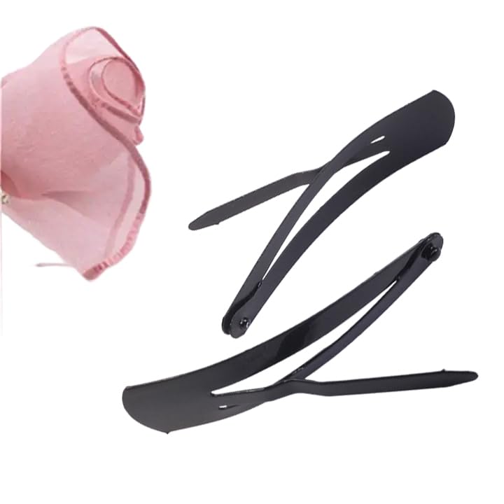 Image of Glaze Matte Finish Large Black Tic Tac Hair Clips, Pack of 12